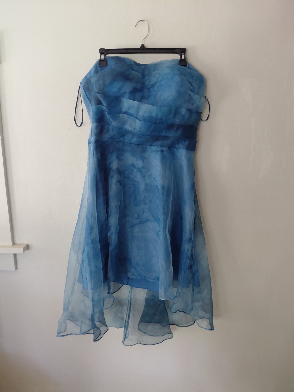 Rene Ruiz Collection Nwt Blue Organza Strapless A-line Dress Wedding Guest Sz 14